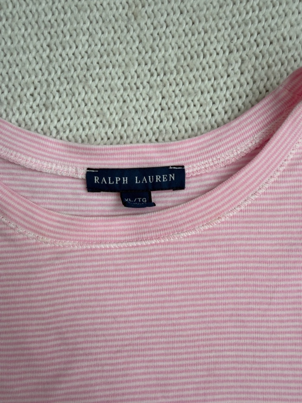 Ralph Lauren 100% Cotton Pink/White Stripe Short Sleeve Shirt Size XL - Picture 2 of 8
